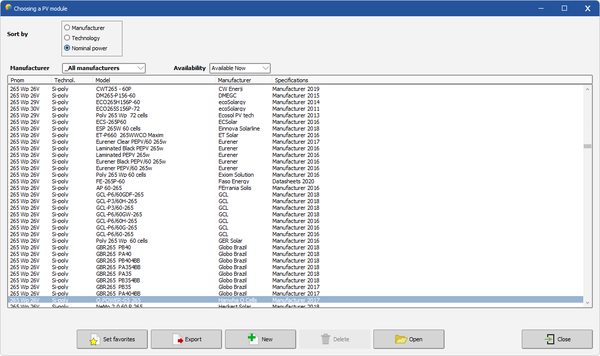 Dialog_PVModules_choosingaPVmodule