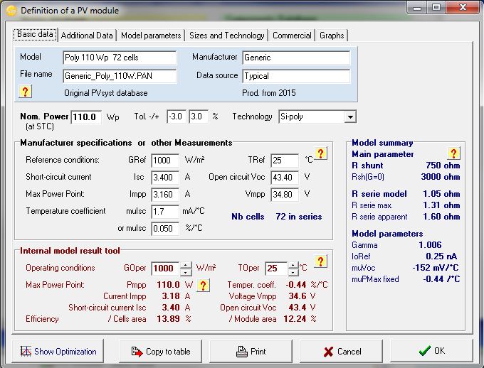 Component Database Photovoltaics Modules Pv Modules Main