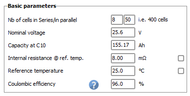 BattBasic parameters