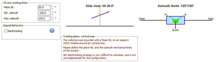 Tracker vertical axis