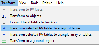 TransformToArraysMenu